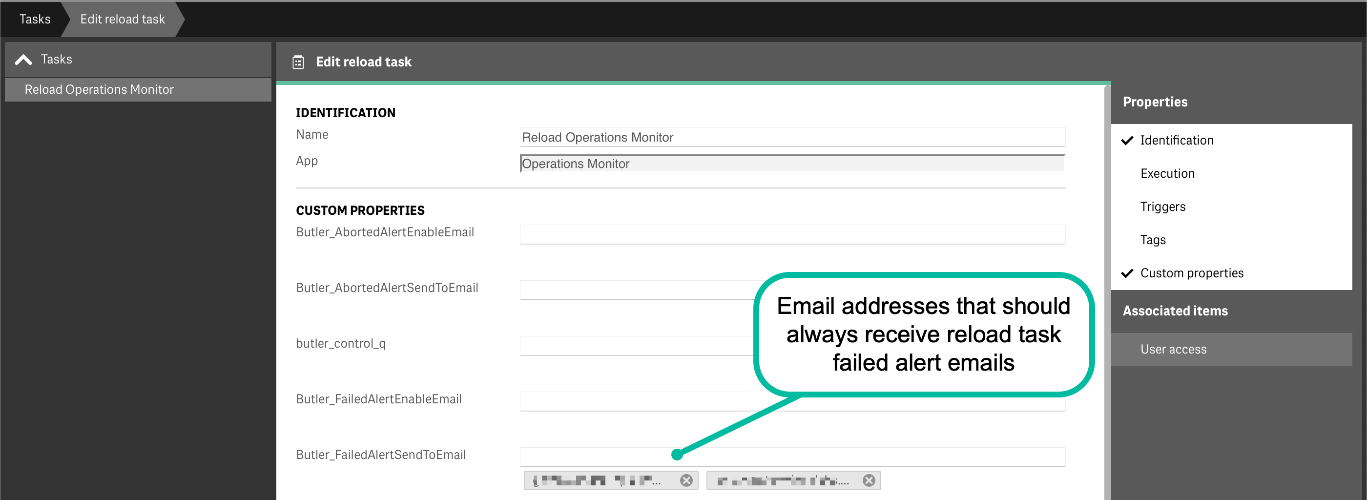 QMC custom property for sending alert emails to specific email addresses